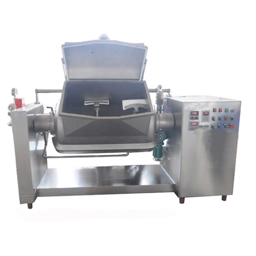 beef meat Processing Equipment Stainless Steel Horizontal Vacuum low heat Cooking kettle mixer