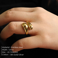 EManco Double Crossover Ring Brillant Plume Design Anneaux En Acier Inoxydable 316 Bijoux De Mode Pour Femmes