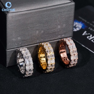 Bague Éternité en Argent Sterling 925 Moissanite Taille Émeraude, Entièrement Pavée de Diamants Baguette, Bijoux Fins pour Femme – Prix Usine - Product Image 5