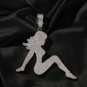 Hip Hop CZ Sex Lady pendentif collier 18K plaqué or Bling Bling fille pendentif cadeau femmes <span class=keywords><strong>homme</strong></span> rappeur <span class=keywords><strong>bijoux</strong></span> - Product Image 6