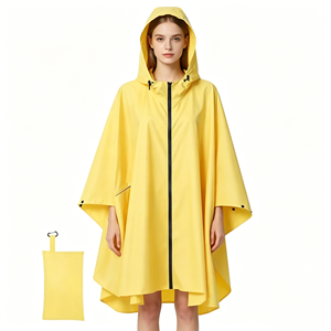 Fashion Yellow <strong>Poncho</strong> Raincoat <strong>Waterproof</strong> Portable Hooded Rain Cape <strong>for</strong> Outdoor Hiking <strong>Festival</strong> - Product Image 1