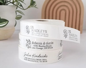 Étiquettes d'<span class=keywords><strong>adresse</strong></span> personnalisées sur rouleaux, autocollants d'<span class=keywords><strong>adresse</strong></span> de retour de mariage personnalisés, étiquettes blanches transparentes pour enveloppes d'envoi - Product Image 2