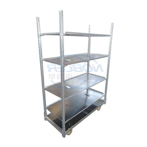 Wooden Foldable Mesh <strong>Garden</strong> <strong>Cart</strong> with Four-Wheel OEM Customizable Shipping for Plant Nursery Flower Display Greenhouse - Product Image 4