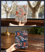 Carnet à couverture rigide en tissu brodé floral 3D A5/A6, papier Dorer 98 g/m², journal, bloc-notes artistique pour le quotidien et les fêtes