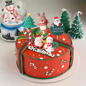 Décorations de gâteaux de Noël en gros, ornements en colle souple à brancher, y compris l'arbre, le bonhomme de neige, le renne pour l'art des gâteaux festifs - Product Image 5