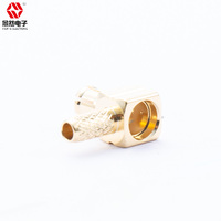 Connecteur MCX mâle plaqué or à angle droit à sertir 50 Ohms DC-3GHz pour câble RF RG316 RG174 VSWR 1.20 max Température 55~+155°C Connexions de câblage