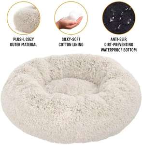 Cama de peluche para gatos y perros Venta al por mayor Fabricante de lujo Sólido Rosa suave Gris y blanco XL Tamaño Transpirable Lavado a mano CN;GUA - Product Image 5