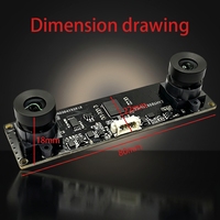 Módulo de Cámara de Doble Lente USB2.0 de 2MP, Sincronización de Cuadros Sincrónicos, Rango Dinámico de 72dB, Placa de Visión Binocular CMOS para Máquinas