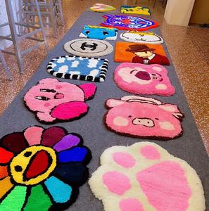 Noir blanc fait à la main doux anti-dérapant haute Pile <span class=keywords><strong>tapis</strong></span> lettres conception exercice personnalisé voyage prière pique-nique voiture Golf-commande minimale - Product Image 5