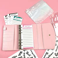 Carnet à anneaux en cuir personnalisé, organiseur de budget A6 avec enveloppes pour espèces et compartiment pour cartes