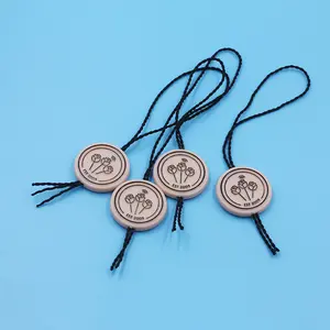 Custom Jewelry Embossed Plastic Tags Labels Seal Watch Tag with Nylon