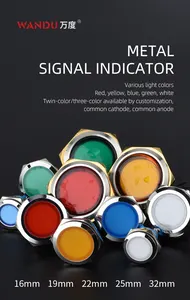 Luz indicadora de metal Luz indicadora de metal LED com fio emissor vermelho, verde, azul, amarelo, branco 24V220V