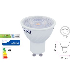 SKU-193 Lámpara LED GU10 de 6.5W, 110 Grados, Blanco Neutro 4000K, Chip Samsung, Garantía de 5 Años para Baño, 6000K AR111 E27 COB - Product Image 1