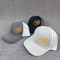 Gorra de béisbol clásica estructurada de 6 paneles con visera ligeramente curvada, malla y bordado 3D, con logotipo personalizado OEM, venta al por mayor de fábrica