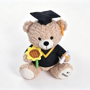 Oso de Peluche Personalizado con Birrete y Toga de Graduación, Relleno de Algodón PP, Unisex - Product Image 2