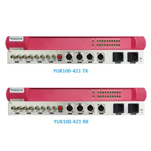 Broadcast Grade Video Audio SDI XLR a convertitore in fibra ottica 40KM 1310nm 1550nm 1U Rack con due alimentatori