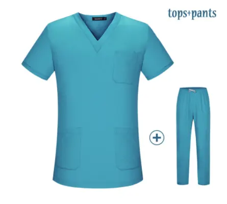 Il nuovo stile all'ingrosso Spa infermieristica tessuto Unisex scollo a v lavoro Pet toelettatura istituzioni Set salone di bellezza uniforme scrub uniformi