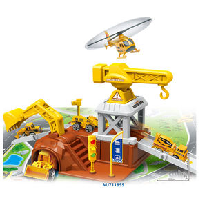 Ensemble de station d'ingénierie en alliage pour enfants, voiture en alliage, <span class=keywords><strong>avion</strong></span>, bâtiment de ville, garage, parking avec carte - Product Image 2
