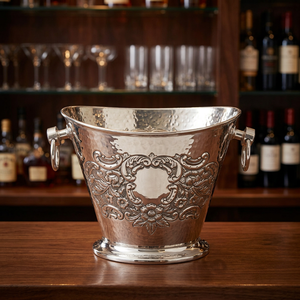 Refroidisseur à vin en laiton plaqué argent - Product Image 1