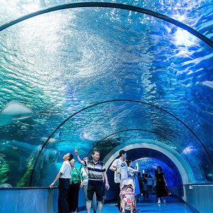Tunnel acrylique en forme de U personnalisé, bassin pour aménagement d'eau, Restaurant, hôtel, sous-marin, en verre, Aquariums @ - Product Image 1