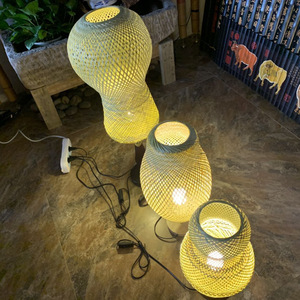 Bamboo Table Lamp E27 Led Light Source Switch Control Chinese Style <b>Decorative</b> <b>Lighting</b> For Home Bedroom Study Room - Product Image 3