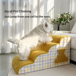 Escalier pour animaux de compagnie Surepawzy, durable et confortable, échelle pour chiens, escalier pour <span class=keywords><strong>petits</strong></span> chiens et chats, marches d'accès au lit, rampe détachable, lavable et respirante - Product Image 3