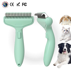 OEM Pet 2025 Nuevo Cepillo Deslanador de Acero Inoxidable y ABS <span class=keywords><strong>para</strong></span> Perros y Gatos, con 18 Cuchillas Anchas de un Solo Toque, Sin Dolor - Product Image 1