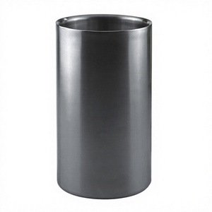 Enfriador de vino de doble pared con perno de acero inoxidable, Enfriador de champán y vino de diseño martillado, cubo enfriador de latas de vino aislado - Product Image 1