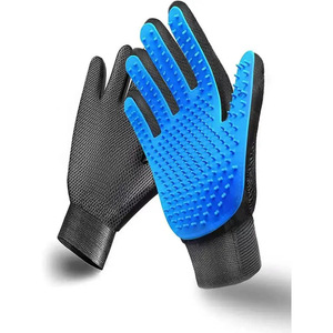 Gants de toilettage pour chat en silicone bleu, brosse pour enlever les poils, accessoires pour animaux de compagnie - Product Image 4