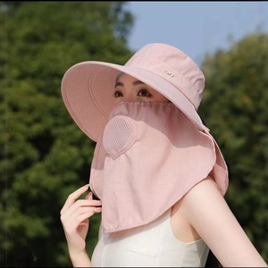 หมวกบักเก็ตป้องกันแสงแดดพร้อมหน้ากากป้องกันรังสียูวีระบายอากาศได้ดี ปีกกว้างสำหรับผู้หญิงใช้กลางแจ้ง - Product Image 4