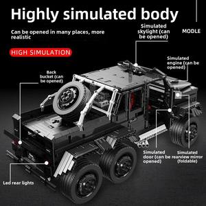 LE J901 TLHピックアップトラックブラックG636X6 MOCビルディングブロックエンジニアリング玩具、大人用コレクタブルモデルカーキット1:8スケールモデル - Product Image 5
