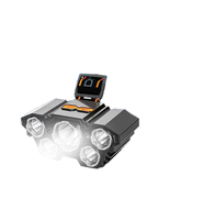 Mini linterna frontal táctica, recargable por USB, LED de alta potencia, resistente al agua IP65, haz ajustable, largo alcance, autodefensa