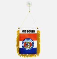 Bendera Gantung Jendela Maryland, Bendera Mini Mobil, Spanduk Dekorasi Kaca Spion dengan Suction Cup & Spanduk Rumbai Emas