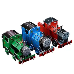 Tùy chỉnh thiết kế nhựa phim hoạt hình 3D Train ghép hình câu đố thẻ cho khuyến mãi đồ chơi