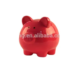 personalized pink glazed ceramic piggy bank money box Size and shape can be customized