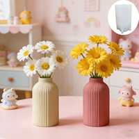 Moule en silicone DM1393 pour vase rayé, moule géométrique pour pot de fleurs, pour la création d'objets en résine, ciment, béton, plâtre