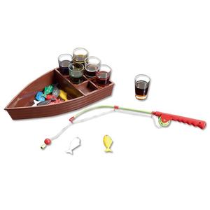 6 verres à liqueur, petit jeu de boisson sur le thème du bateau de pêche avec canne à pêche - Product Image 1