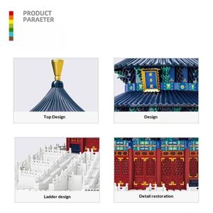 Juego de Bloques de Construcción de Arquitectura Tradicional China OEM, Juguete Educativo de Plástico ABS, Escala 1:1, Kit de Edificios Famosos de Pekín - Product Image 4