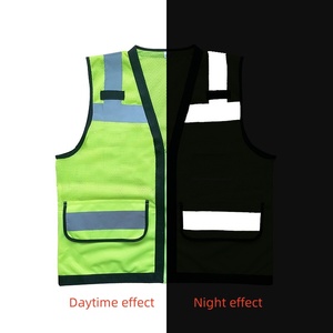 <span class=keywords><strong>Gilet</strong></span> de sécurité extérieur léger et respirant pour hommes, <span class=keywords><strong>maille</strong></span> réfléchissante haute visibilité, grande poche zippée SNV206 - Product Image 6