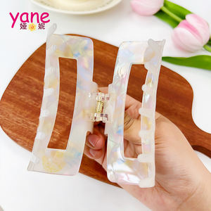 Yane Block Transparent Gedrukte Eenvoudige Veelzijdige Duurzame Hoogwaardige Pc Plastic Haarklem Haarklauwen Voor Meisjes - Product Image 2