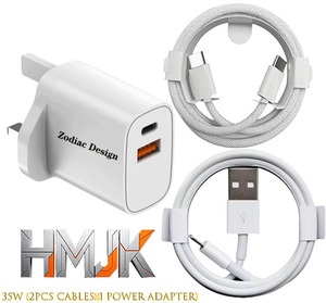Cargador de Pared de Doble Puerto PD de 35W con Diseño de los 12 <span class=keywords><strong>Signos</strong></span> del Zodiaco, Personalizado de Fábrica, con 2 Cables de Datos Rápidos de 1M, Compatible con 17, 16, 15, 14, 13, 12, 11 y 8 - Product Image 2