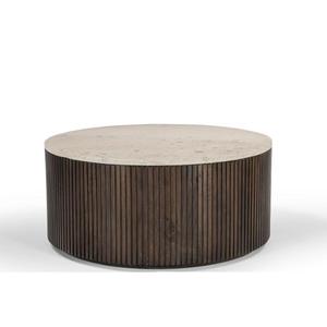 Mesa de Centro Moderna de Madera de Mango Maciza, Ecológica, Móvil, de Lujo, Clásica, Color Marrón, Muebles de Diseño para Sala de Estar, Venta al por Mayor Premium - Product Image 3