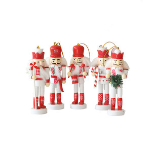 Christmas Wooden Nutcracker Soldier Figurine Xmas Tree Ornaments Holiday Decor Handmade Christmas Crafts Festive Gift Toys