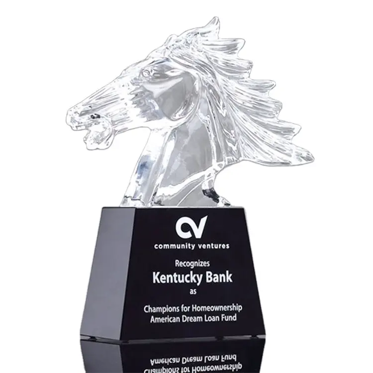 Casting Mustang Liuli Cristallo Testa di Cavallo Trofeo per VIP di Cooperazione di Affari Awards
