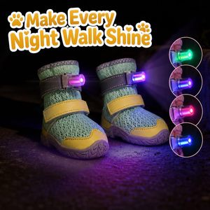 รองเท้าสุนัขน่ารักพร้อมไฟ LED สีเทาสีเหลืองตาข่ายระบายอากาศสำหรับสัตว์เลี้ยงทุกฤดูกาล - Product Image 3