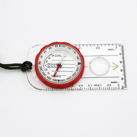 Boussole de navigation portable multifonctionnelle légère, étanche et antichoc pour le camping, avec pointeur, loupe et règle luminescente