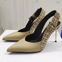 Escarpins pour Femmes en Gros, Meilleure Qualité, à Bride Arrière Ajustable, Bout Pointu, Talons Hauts Fins, Chaussures de Mariée en PU pour Femmes
