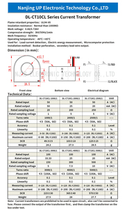 Transformador de Corriente Mini CT NJXSE DL-CT10CL 1000/1 2000/1 3000/1 4000/1 5000/1 con Cable de Conexión CA 5A 10A 20A CT 30A 50A 100A - Product Image 2