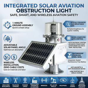 Luz de Obstrucción Aérea Solar LED, Impermeable IP65, con 20 Días de Autonomía, Baliza de Obstrucción para Estructuras de Gran Altura - Product Image 5