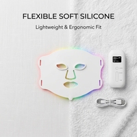 Masque facial LED EYCO personnalisé en silicone souple pour photothérapie NIR, masque facial LED infrarouge PDT pour la beauté, vente OEM